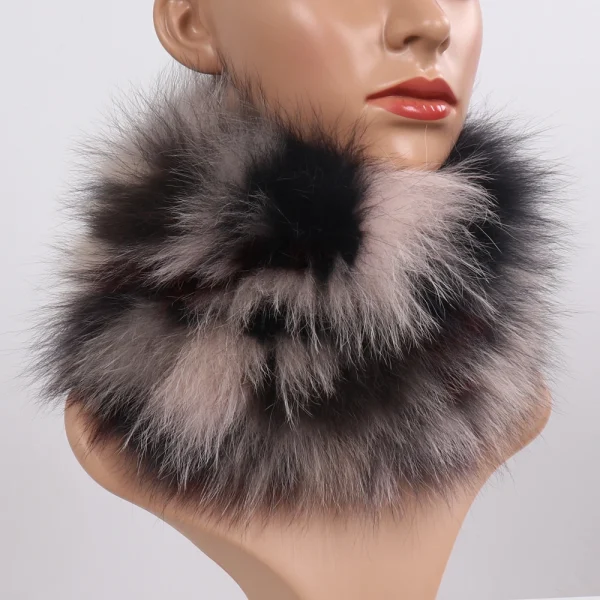 écharpe de luxe femme en fourrure d'anneau de renard