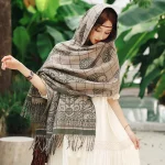 écharpe double face en cachemire