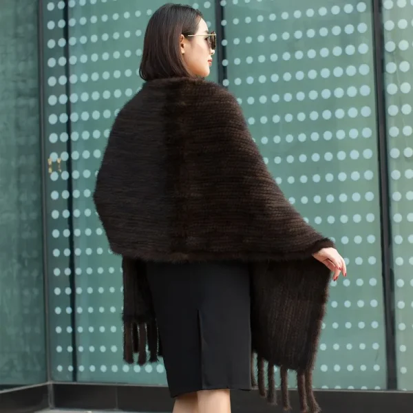 écharpe de luxe femme en fourrure de vison véritable