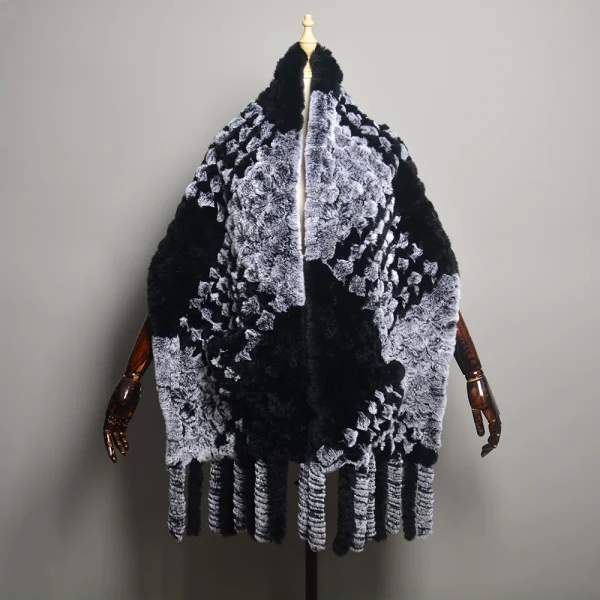 écharpe de luxe femme vrai fourrure de lapin